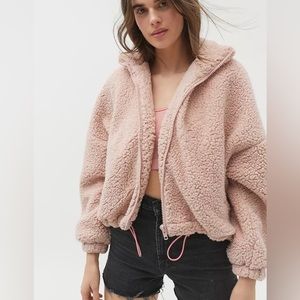 URBAN OUTFITTERS PINK FUZZY JACKET